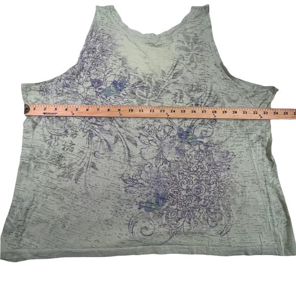 Sonoma Sleeveless Floral Burnout Knit Tank Top Blouse 1X - Picture 9 of 10